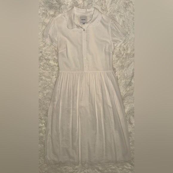 NWOT Reformation Ula in White Midi Sleeveless Collared Dress Size 10 - Picture 4 of 9